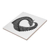 Carreau Dragon de coeur noir sur blanc (Côté)
