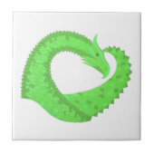 Carreau Dragon de coeur vert citron blanc (Devant)