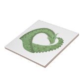 Carreau Dragon de coeur vert olive blanc (Côté)
