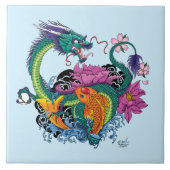 Carreau Dragon d'eau chinois Poisson Koi (Devant)