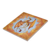 Carreau Dragon d'Orange d'Automne Nature Imaginaire Art (Côté)