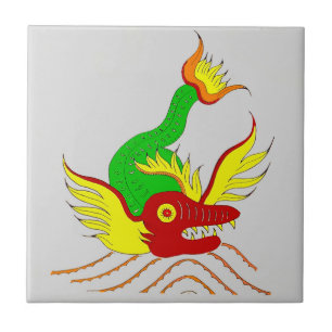 Carreau dragon effrayant