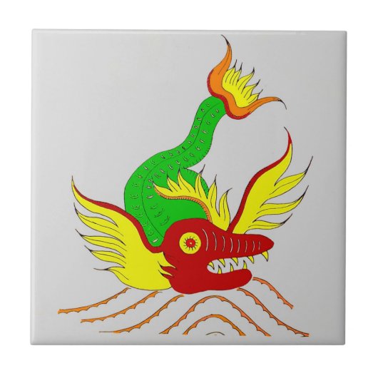 Carreau dragon effrayant (Devant)