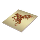 Carreau Dragon flamboyant sur l'or (Côté)