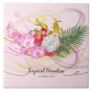 Carreau Dragon Fruit et rose Orchid Tropical
