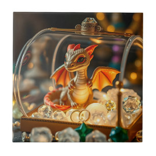 Carreau Dragon mignon dans une boîte à bijoux