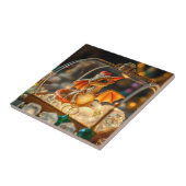 Carreau Dragon mignon dans une boîte à bijoux (Côté)