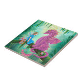 Carreau Dragon rose et fée (Côté)