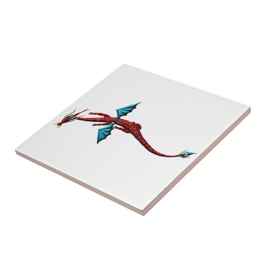 Carreau Dragon rouge de serpent (Côté)