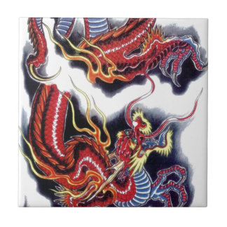 Carreau Dragon rouge japonais
