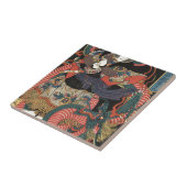 Carreau Dragon rouge japonais vintage (Côté)