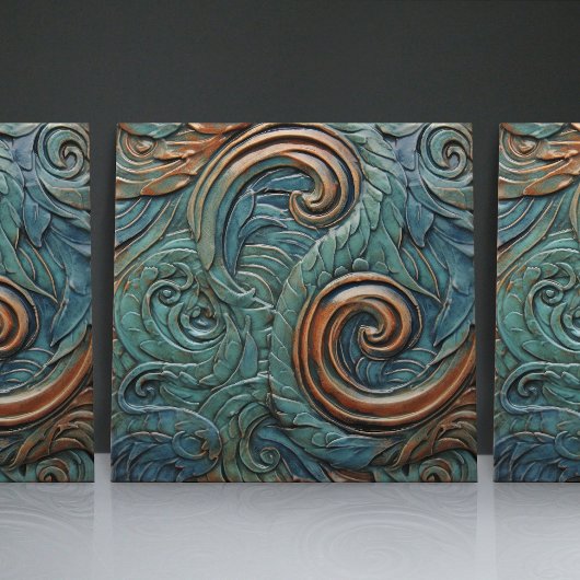 Carreau Dragon Scales Victorian Green Motifs bio