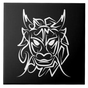 Carreau Dragon tribal noir et blanc