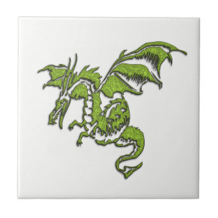 Carreau Dragon vert flamboyant
