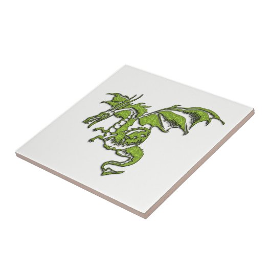 Carreau Dragon vert flamboyant (Côté)