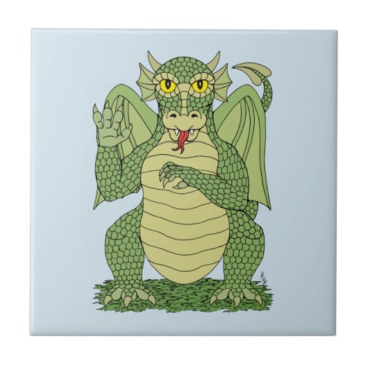 Carreau Dragon vert mignon (Devant)