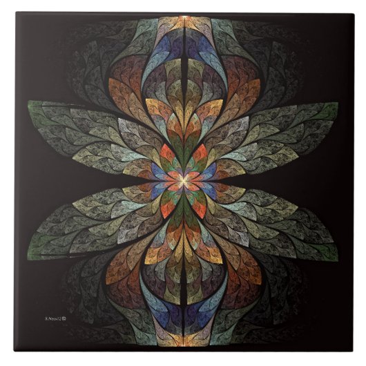 Carreau Dragonfly Abstrait (Devant)