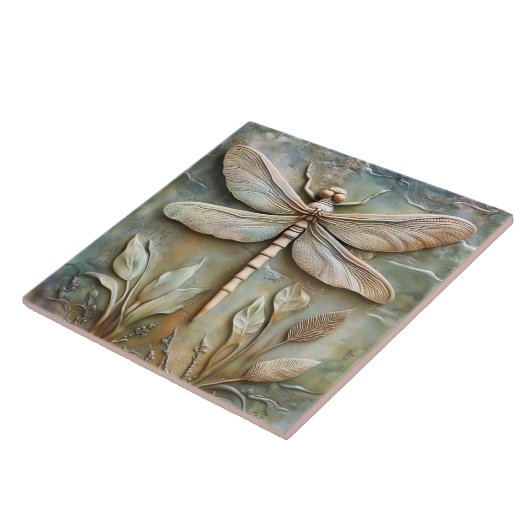 Carreau Dragonfly and Foliing Faux Relief (Côté)