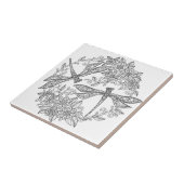 Carreau dragonfly art tuiles noir et blanc (Côté)