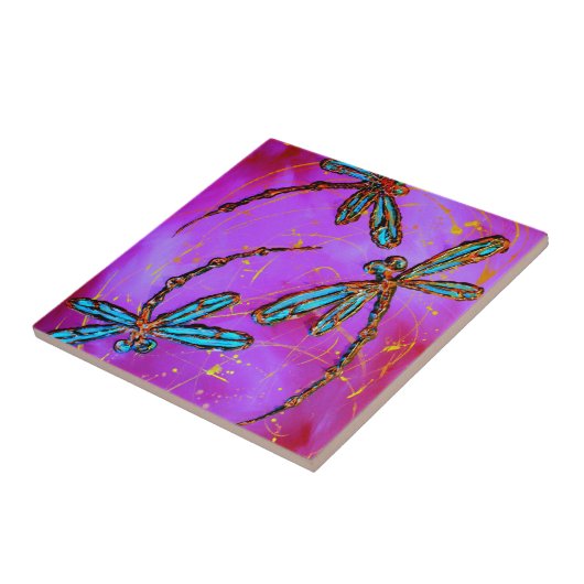 Carreau Dragonfly Flit Electrique rose (Côté)