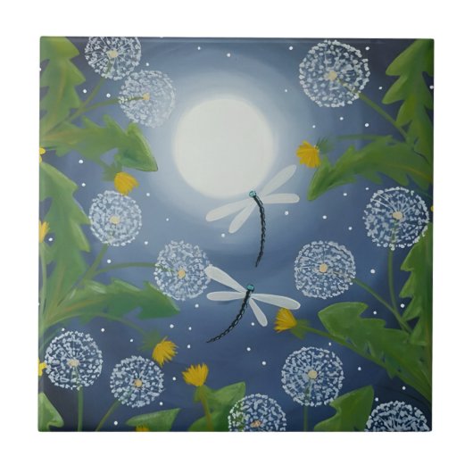 Carreau dragonfly harmonieux motif floral tuiles (Devant)