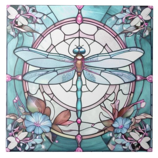Carreau Dragonfly Light Bleu et Blanc Tissu (Devant)