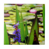 Carreau Dragonfly lotus and purple flower (Devant)