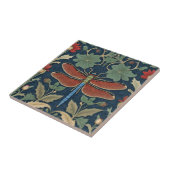 Carreau Dragonfly William Morris style bleu & rouge Floral (Côté)
