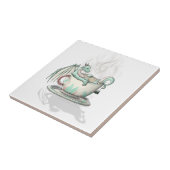 Carreau Dragons de tasse de thé : Menthe poivrée (claire) (Côté)