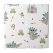 Carreau Dragons Knights Fairytale Médiéval Castle Nursery (Devant)