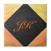 Carreau Dragons Oeil orange et noir Monogramme (Devant)