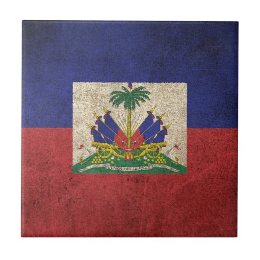 Carreau Drapeau affligé par cru du Haïti (Devant)