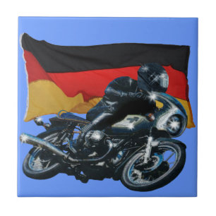 Carreau Drapeau allemand & moto Rider