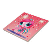 Carreau Drapeau américain avec Flamant rose Cartoon-69217 (Côté)