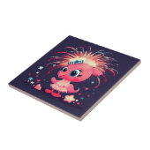 Carreau Drapeau américain avec Flamant rose Cartoon-69218 (Côté)