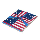 Carreau Drapeau américain avec Hakuna Matata : Design patr (Côté)