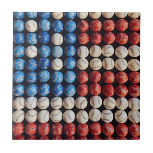 Carreau Drapeau américain de baseball (Devant)