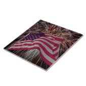 Carreau Drapeau américain et feux d'artifice (Côté)