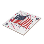 Carreau Drapeau américain et feux d'artifice (Côté)