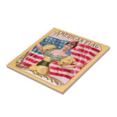 Carreau Drapeau américain Lady Liberty Independence (Côté)