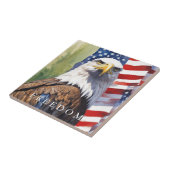 Carreau Drapeau américain Liberté Aigle Motivationnel Insp (Côté)