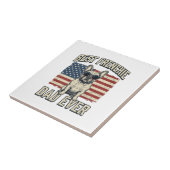 Carreau Drapeau américain Papa Frenchie Vintage (Côté)