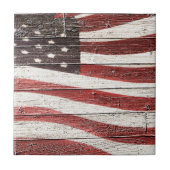 Carreau Drapeau américain peint sur une texture rustique e (Devant)