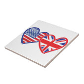 Carreau Drapeau américain Union Jack Cœurs (Côté)