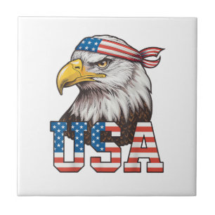 Carreau Drapeau américain USA Hommes Femmes Enfants Aigle