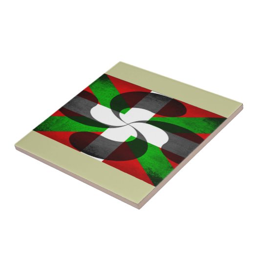 Carreau Drapeau basque et croix (Côté)