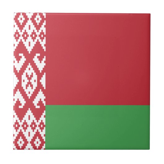 Carreau Drapeau biélorusse patriotique (Devant)