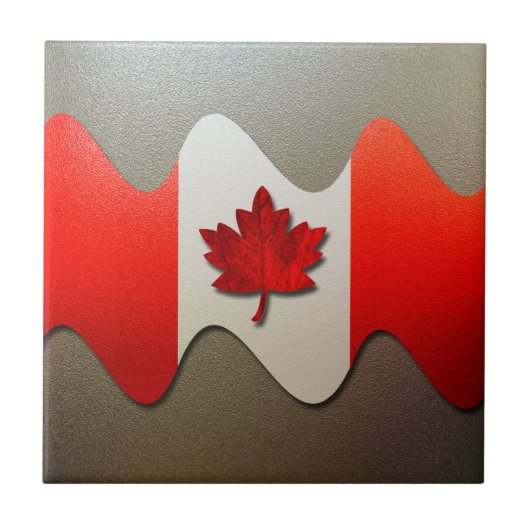 Carreau Drapeau Canada-Chrome par Shirley Taylor (Devant)