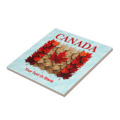 Carreau Drapeau canadien de la feuille d'érable d'automne (Côté)