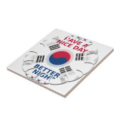 Carreau Drapeau coréen design "Ayez une belle journée" (Côté)